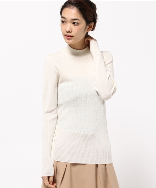 NATURAL BEAUTY BASIC（ナチュラルビューティーベーシック）の「ウォッシャブルリブニット（ニット/セーター・レディース・ピンク系その他/ホワイト系その他/グレー/ネイビー・MEDIUM）」の2枚目の写真