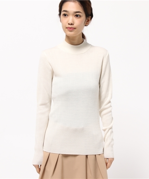 NATURAL BEAUTY BASIC（ナチュラルビューティーベーシック）の「ウォッシャブルリブニット（ニット/セーター・レディース・ピンク系その他/ホワイト系その他/グレー/ネイビー・MEDIUM）」の5枚目の写真