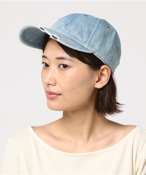 チチカカ(チチカカ)の「DENIM DAMEGE CAP(キャップ・レディース・ブルー/ネイビー・FREE)」の1枚目の写真
