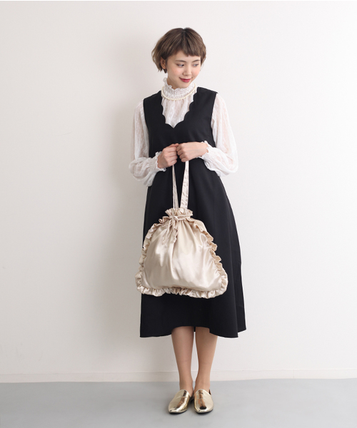 merlot plus（メルロープリュス）の「フリルパールカラーバッグ 2243（トートバッグ・レディース・ブラック/ピンク/ベージュ/グレー/ブルー・FREE）」の15枚目の写真