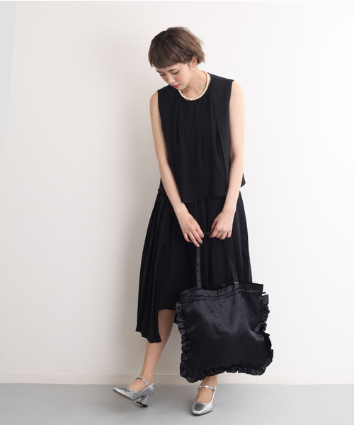 merlot plus（メルロープリュス）の「フリルパールカラーバッグ 2243（トートバッグ・レディース・ブラック/ピンク/ベージュ/グレー/ブルー・FREE）」の17枚目の写真