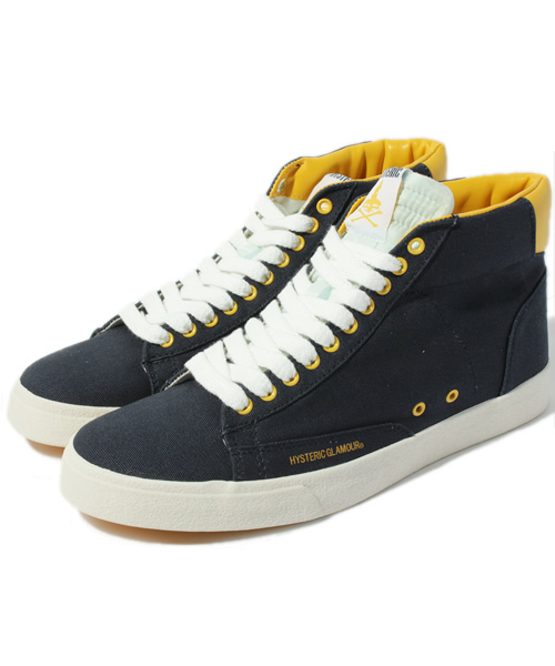 HYSTERIC GLAMOUR（ヒステリックグラマー）の「MAKE ME SMILE綿オックスハイカットスニーカー（スニーカー・メンズ・ホワイト/ネイビー/ブラック・25.5cm/26.5cm/27.5cm）」の3枚目の写真