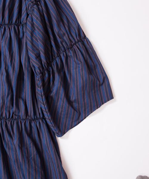 SHIPS BLUESTORE（シップスブルーストア）の「SHIPS BLUESTORE: ボリュームギャザーパターンワンピース◇（ワンピース・レディース・ブルー/ライトグレー・ONE SIZE）」の3枚目の写真