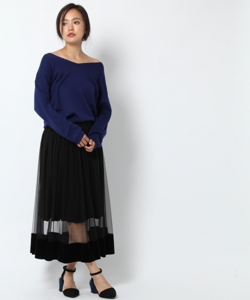 laboratory work（ラボラトリーワーク）の「チュール重ねベロアプリーツスカート（スカート・レディース・グレー/ブラック/グリーン・MEDIUM）」の20枚目の写真