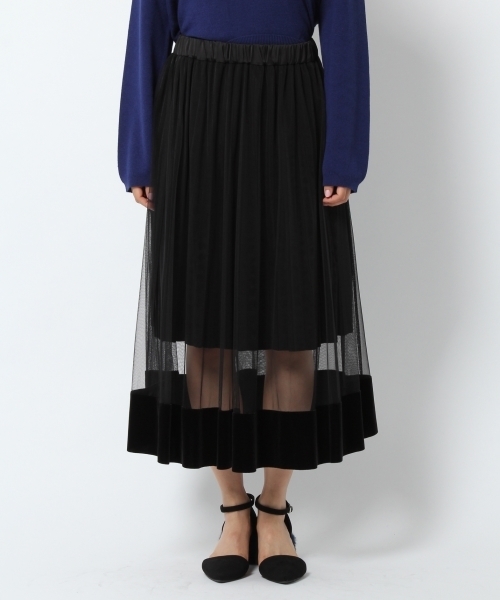 laboratory work（ラボラトリーワーク）の「チュール重ねベロアプリーツスカート（スカート・レディース・グレー/ブラック/グリーン・MEDIUM）」の18枚目の写真