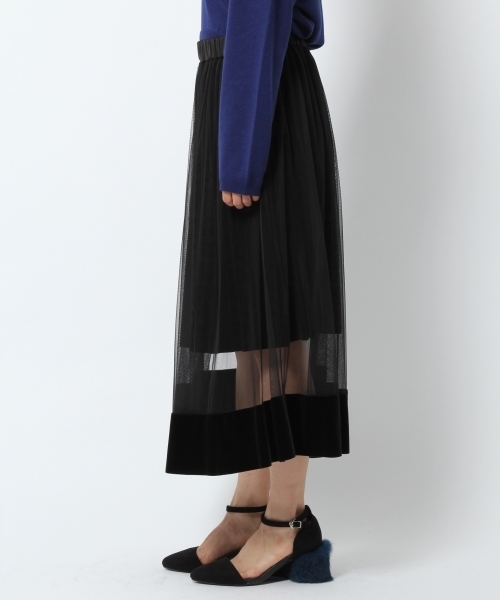 laboratory work（ラボラトリーワーク）の「チュール重ねベロアプリーツスカート（スカート・レディース・グレー/ブラック/グリーン・MEDIUM）」の17枚目の写真