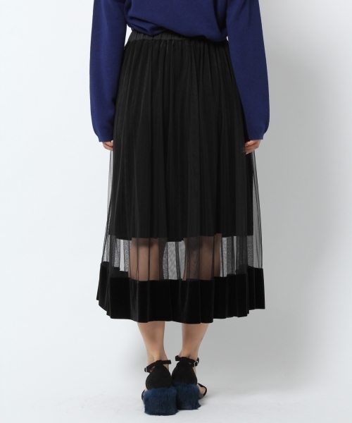 laboratory work（ラボラトリーワーク）の「チュール重ねベロアプリーツスカート（スカート・レディース・グレー/ブラック/グリーン・MEDIUM）」の16枚目の写真