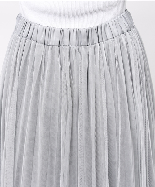 laboratory work（ラボラトリーワーク）の「チュール重ねベロアプリーツスカート（スカート・レディース・グレー/ブラック/グリーン・MEDIUM）」の8枚目の写真