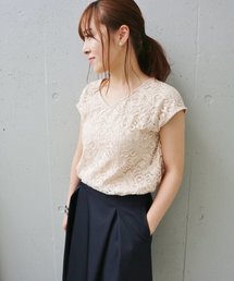 レースフレンチブラウス【手洗い可能】◆