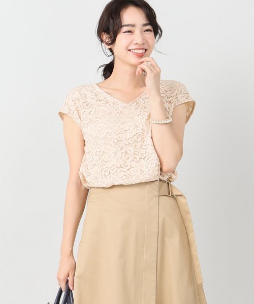 La TOTALITE（ラトータリテ）の「レースフレンチブラウス【手洗い可能】◆（シャツ/ブラウス・レディース・ブラウン/アイボリー/ピンク系その他・FREE）」の5枚目の写真
