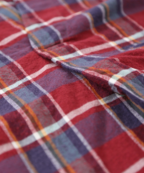 CUBE SUGAR（キューブシュガー）の「シャーリングチェックT-ブラウス（シャツ/ブラウス・レディース・ベージュ系その他/ブルー系その他/イエロー系その他/レッド系その他・M）」の12枚目の写真