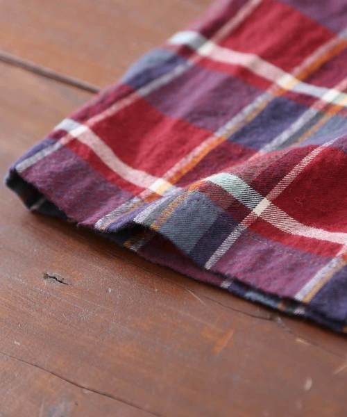 CUBE SUGAR（キューブシュガー）の「シャーリングチェックT-ブラウス（シャツ/ブラウス・レディース・ベージュ系その他/ブルー系その他/イエロー系その他/レッド系その他・M）」の18枚目の写真