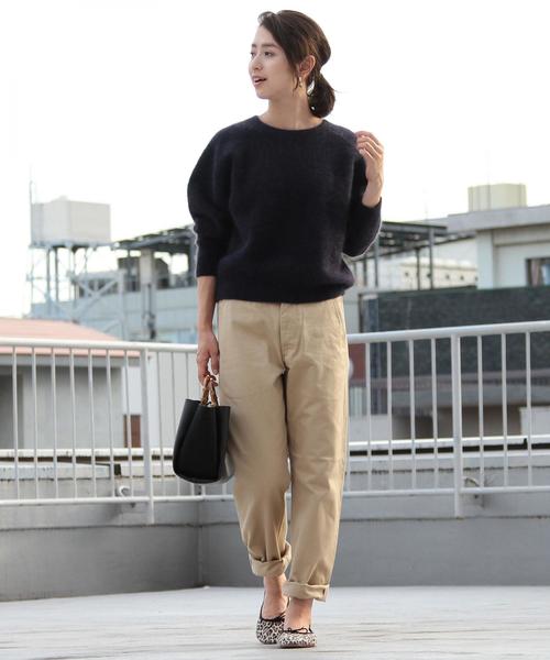 BEAUTY&YOUTH UNITED ARROWS（ビューティーアンドユースユナイテッドアローズ）の「BY∴ ラグランクルーネックニット（ニット/セーター・レディース・モカ/ネイビー・FREE）」の5枚目の写真