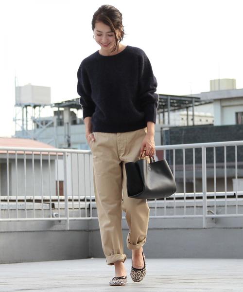 BEAUTY&YOUTH UNITED ARROWS（ビューティーアンドユースユナイテッドアローズ）の「BY∴ ラグランクルーネックニット（ニット/セーター・レディース・モカ/ネイビー・FREE）」の6枚目の写真