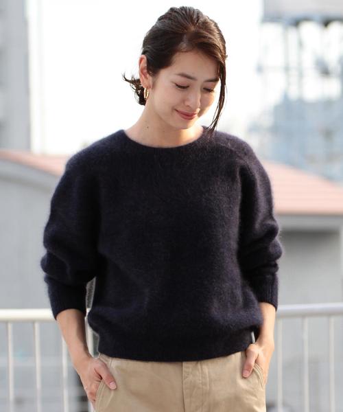 BEAUTY&YOUTH UNITED ARROWS（ビューティーアンドユースユナイテッドアローズ）の「BY∴ ラグランクルーネックニット（ニット/セーター・レディース・モカ/ネイビー・FREE）」の11枚目の写真