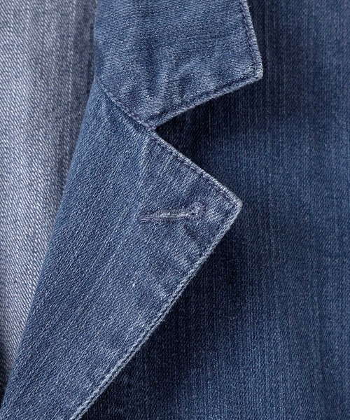 セール】LINEN×COTTONストレッチデニムショップコート（デニム