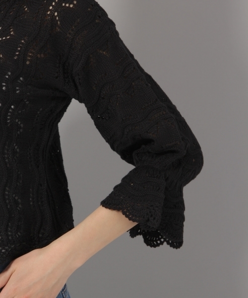 Andemiu(アンデミュウ)の「スカシアミニットトップス790811(ニット/セーター・レディース・ホワイト/ブラック/イエロー・FREE)」の12枚目の写真