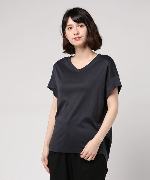 RIVE DROITE（リヴドロワ）の「C/Cuクロスカフスカットソー（Tシャツ/カットソー・レディース・オフホワイト/カーキ/チャコールグレー/イエロー・FREE）」の7枚目の写真