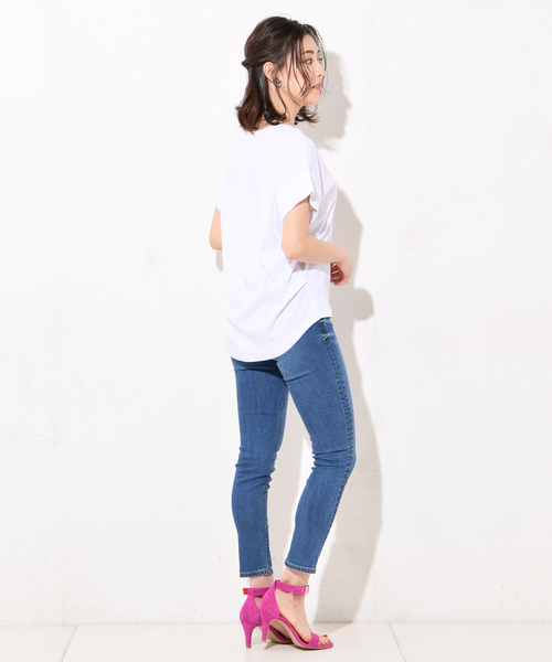 RIVE DROITE（リヴドロワ）の「C/Cuクロスカフスカットソー（Tシャツ/カットソー・レディース・オフホワイト/カーキ/チャコールグレー/イエロー・FREE）」の12枚目の写真