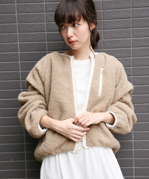 LOWRYS FARM リバーシブルパッチワークブルゾン ブラウン LOWRYS FARM リバーシブルパッチワークブルゾン ブラウン