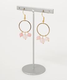 【tesor'stone】ローズクォーツリングピアス