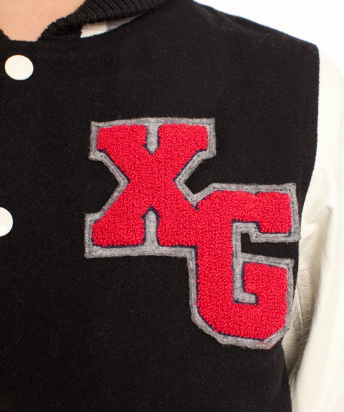 X-girl（エックスガール）の「STADIUM JUMPER（スタジャン・レディース・ブラック/アッシュグレー/ネイビー・1/2）」の14枚目の写真