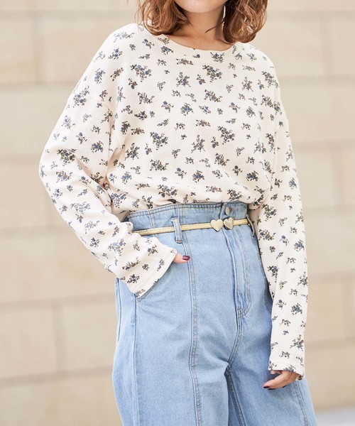 one after another NICE CLAUP（ワンアフターアナザーナイスクラップ）の「サーマルロングTシャツ（Tシャツ/カットソー・レディース・ブラック系その他/グレー系その他/ブラウン系その他/ブラウン/アイボリー・FREE）」の6枚目の写真