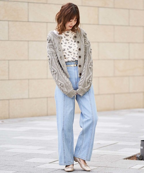 one after another NICE CLAUP（ワンアフターアナザーナイスクラップ）の「サーマルロングTシャツ（Tシャツ/カットソー・レディース・ブラック系その他/グレー系その他/ブラウン系その他/ブラウン/アイボリー・FREE）」の8枚目の写真