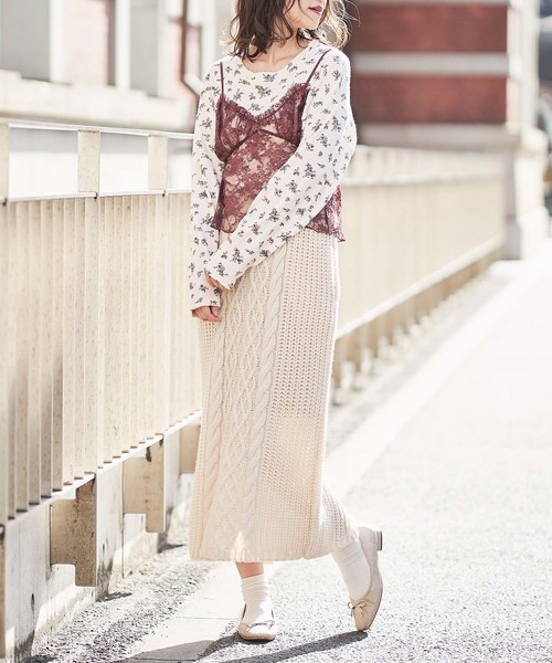 one after another NICE CLAUP（ワンアフターアナザーナイスクラップ）の「サーマルロングTシャツ（Tシャツ/カットソー・レディース・ブラック系その他/グレー系その他/ブラウン系その他/ブラウン/アイボリー・FREE）」の12枚目の写真