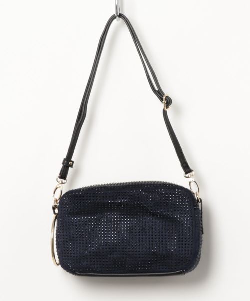 NATURAL BEAUTY BASIC（ナチュラルビューティーベーシック）の「ホットフィットスクエアポシェット（ショルダーバッグ・レディース・ベージュ/ネイビー・ﾌﾘ-）」の2枚目の写真