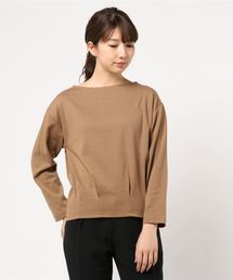 ・裾タックボートネックプルオーバー