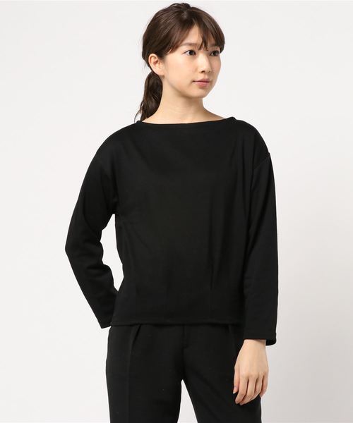 AMERICAN HOLIC（アメリカンホリック）の「・裾タックボートネックプルオーバー（Tシャツ/カットソー・レディース・ブラック/キャメル/杢グレー/チャコールグレー・FREE）」の5枚目の写真