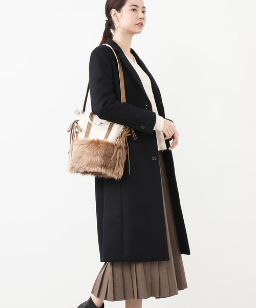 STUDIOUS(ステュディオス)の「【luminarico】エコファー&キルトスタッズ2wayトート(ショルダーバッグ・レディース・ブラック/ベージュ・FREE)」の8枚目の写真