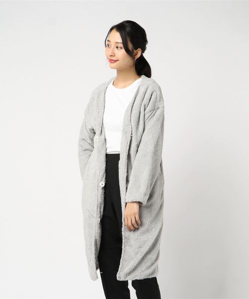 STYLEBLOCK（スタイルブロック）の「モコモコボアロングカーディガン（カーディガン/ボレロ・レディース・ライトグレー/ベージュ/ネイビー・FREE）」の2枚目の写真