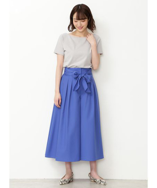 NATURAL BEAUTY BASIC（ナチュラルビューティーベーシック）の「手洗い可能/フロントリボンタイプライタースカーチョ（その他パンツ・レディース・ネイビー/ダークブルー/ベージュ・SMALL/MEDIUM/X-SMALL）」の21枚目の写真