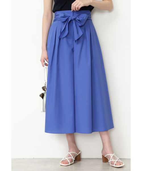 NATURAL BEAUTY BASIC（ナチュラルビューティーベーシック）の「手洗い可能/フロントリボンタイプライタースカーチョ（その他パンツ・レディース・ネイビー/ダークブルー/ベージュ・SMALL/MEDIUM/X-SMALL）」の22枚目の写真