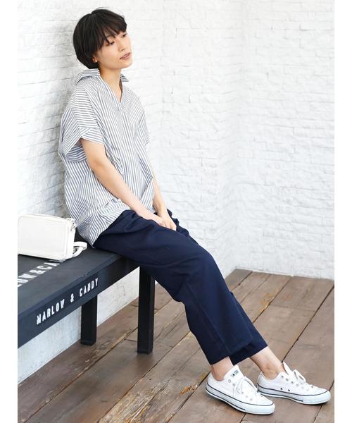 AMERICAN HOLIC（アメリカンホリック）の「ベルト付ハイタックパンツ（その他パンツ・レディース・ベージュ/ネイビー/ストライプ・M/L）」の20枚目の写真