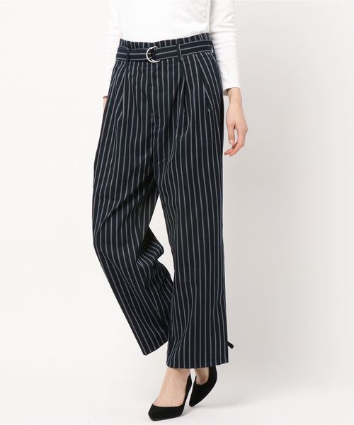 AMERICAN HOLIC（アメリカンホリック）の「ベルト付ハイタックパンツ（その他パンツ・レディース・ベージュ/ネイビー/ストライプ・M/L）」の6枚目の写真