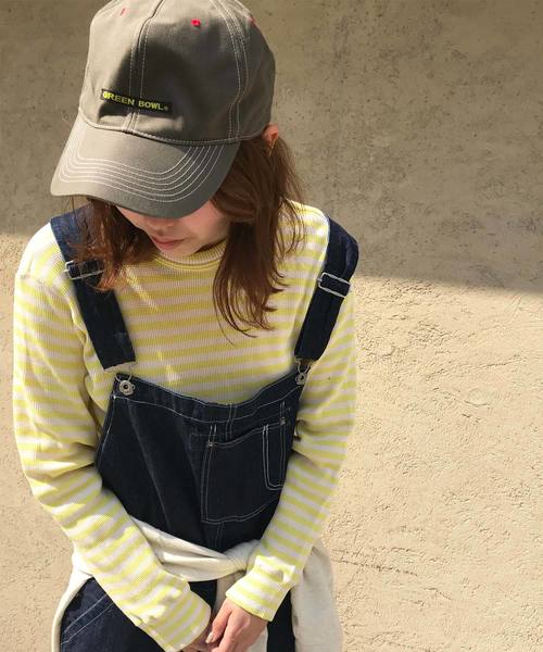 GREEN BOWL(グリーンボウル)の「GREEN BOWL Border Pattern Waffle T-shirts/グリーンンボウル ボーダー 柄 ワッフル Tシャツ(Tシャツ/カットソー・メンズ・レッド/イエロー/ブルー/グリーン/杢グレー・40/38)」の5枚目の写真