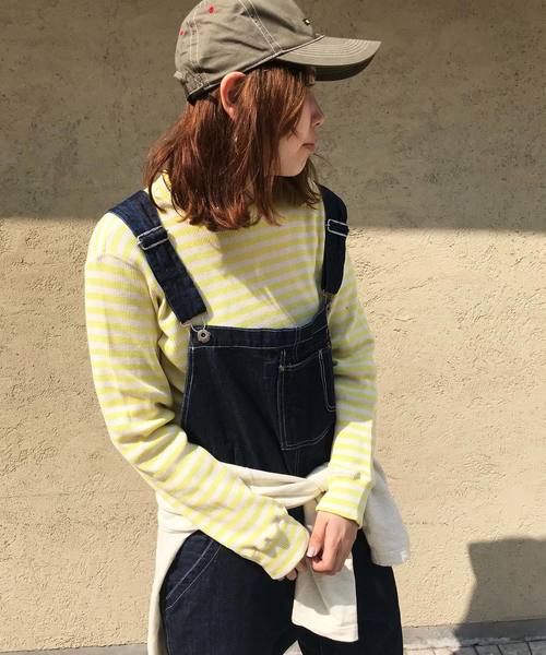 GREEN BOWL(グリーンボウル)の「GREEN BOWL Border Pattern Waffle T-shirts/グリーンンボウル ボーダー 柄 ワッフル Tシャツ(Tシャツ/カットソー・メンズ・レッド/イエロー/ブルー/グリーン/杢グレー・40/38)」の6枚目の写真