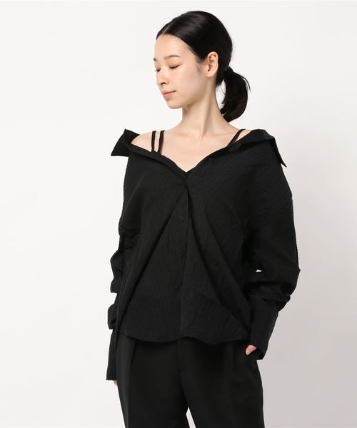 EMODA（エモダ）の「2WAYシャツ&ビスチェセットアップ（シャツ/ブラウス・レディース・その他/その他1/ブラック・FREE）」の2枚目の写真