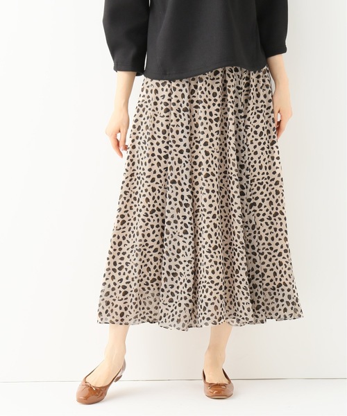 JOINT WORKS（ジョイントワークス）の「《追加2》レオパードギャザースカート（スカート・レディース・ベージュ/ネイビー・FREE）」の2枚目の写真