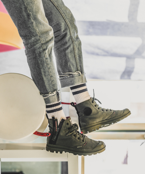 PALLADIUM（パラディウム）の「PALLADIUM/パラディウム PAMPA UNZIPPED/パンパ アンジップド（スニーカー・メンズ・ホワイト/ブラック/レッド/カーキ・22.5cm/23cm/23.5cm/24cm/24.5cm/25cm/25.5cm/26cm/26.5cm/27cm/27.5cm/28cm）」の10枚目の写真