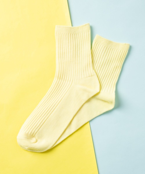 WEGO（ウィゴー）の「WEGO/リブ無地ソックス（ソックス/靴下・レディース・ホワイト/ブラック/ダークグリーン/パープル/オフホワイト/カーキ/サックスブルー/ライトブラウン/マスタード/ライトパープル/ライトイエロー/キャメル/ライトピンク/ワイン/ブラウン/ダークグレー・FREE）」の13枚目の写真