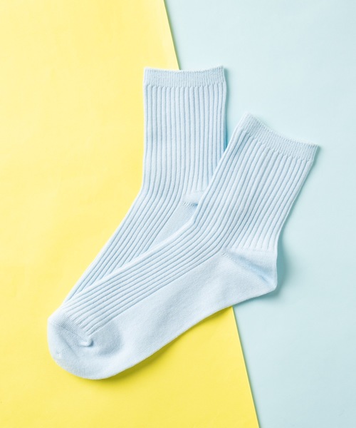 WEGO（ウィゴー）の「WEGO/リブ無地ソックス（ソックス/靴下・レディース・ホワイト/ブラック/ダークグリーン/パープル/オフホワイト/カーキ/サックスブルー/ライトブラウン/マスタード/ライトパープル/ライトイエロー/キャメル/ライトピンク/ワイン/ブラウン/ダークグレー・FREE）」の10枚目の写真