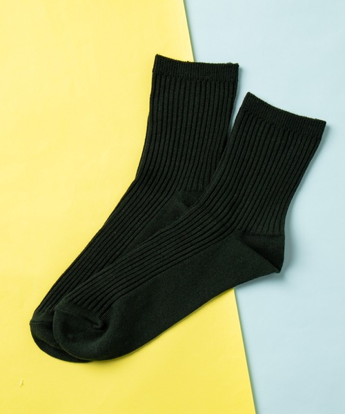 WEGO（ウィゴー）の「WEGO/リブ無地ソックス（ソックス/靴下・レディース・ホワイト/ブラック/ダークグリーン/パープル/オフホワイト/カーキ/サックスブルー/ライトブラウン/マスタード/ライトパープル/ライトイエロー/キャメル/ライトピンク/ワイン/ブラウン/ダークグレー・FREE）」の8枚目の写真