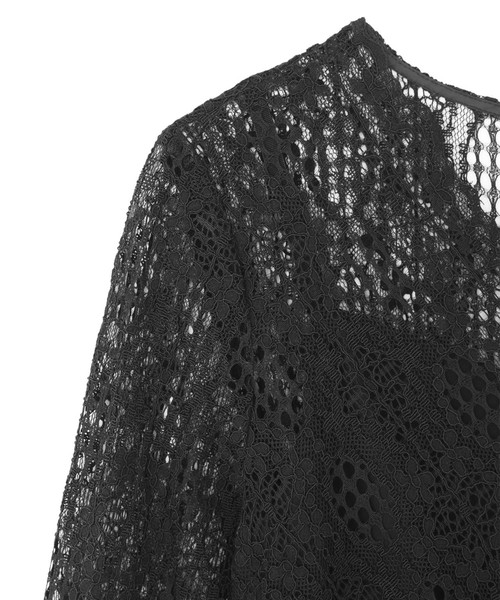 kaene（カエン）の「フレアースリーブレースコンビワンピース（ドレス