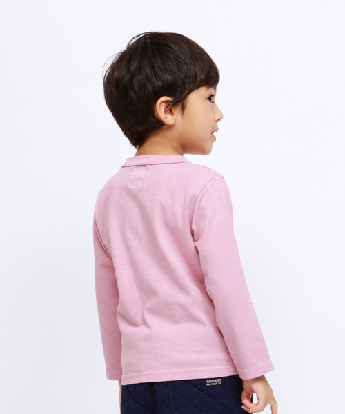 RUGGEDWORKS（ラゲッドワークス）の「ボーイズ無地ロゴ天竺長袖Tシャツ（Tシャツ/カットソー・キッズ・ピンク/チャコール/グレー・140cm/150cm/100cm/110cm/120cm/130cm）」の6枚目の写真