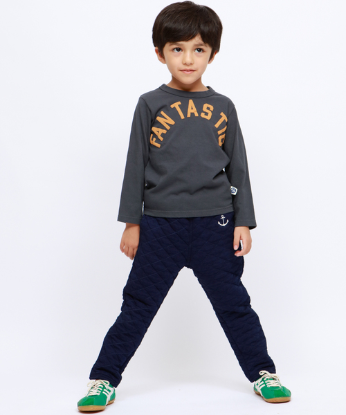 RUGGEDWORKS（ラゲッドワークス）の「ボーイズ無地ロゴ天竺長袖Tシャツ（Tシャツ/カットソー・キッズ・ピンク/チャコール/グレー・140cm/150cm/100cm/110cm/120cm/130cm）」の9枚目の写真