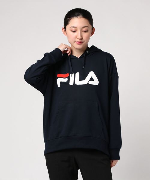 FILA（フィラ）の「フィラ FILA  スウェットパーカー（パーカー・レディース・ピンク/ネイビー/ライトグレー/ブラック・M/L/XL/S）」の3枚目の写真